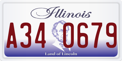 IL license plate A340679