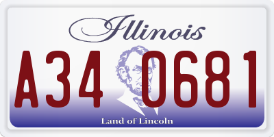 IL license plate A340681
