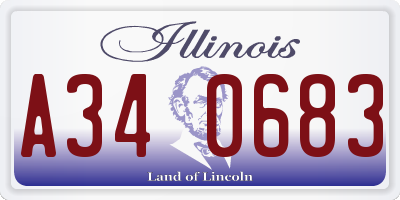 IL license plate A340683