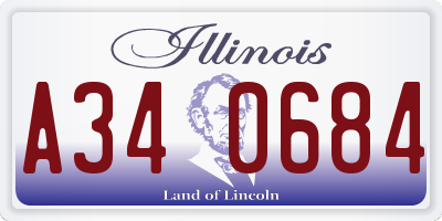 IL license plate A340684