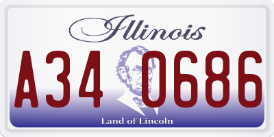 IL license plate A340686