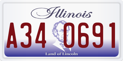 IL license plate A340691