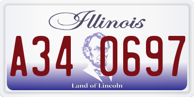 IL license plate A340697
