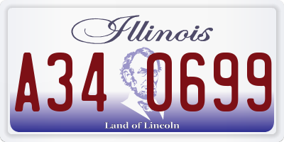 IL license plate A340699