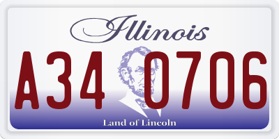 IL license plate A340706