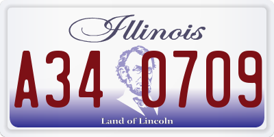 IL license plate A340709