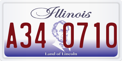 IL license plate A340710