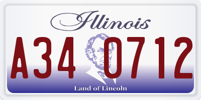 IL license plate A340712