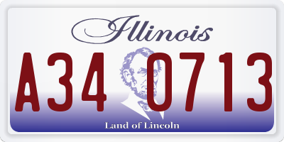 IL license plate A340713