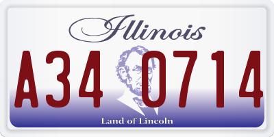 IL license plate A340714