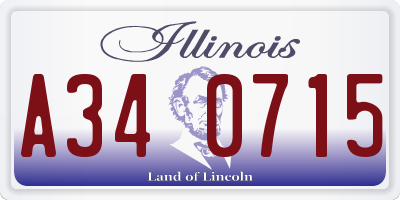 IL license plate A340715
