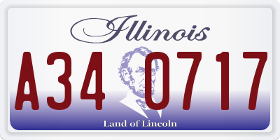 IL license plate A340717