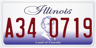 IL license plate A340719