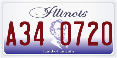 IL license plate A340720
