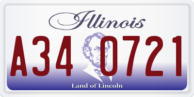 IL license plate A340721