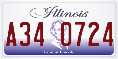 IL license plate A340724