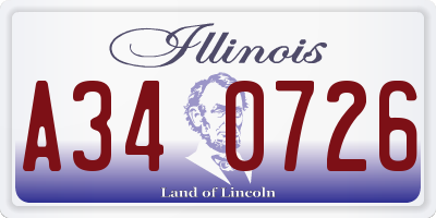 IL license plate A340726