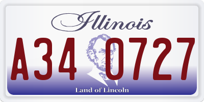 IL license plate A340727