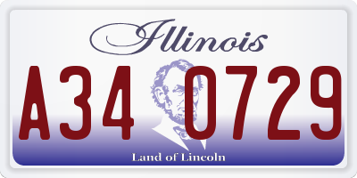 IL license plate A340729
