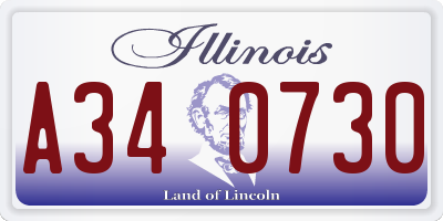 IL license plate A340730