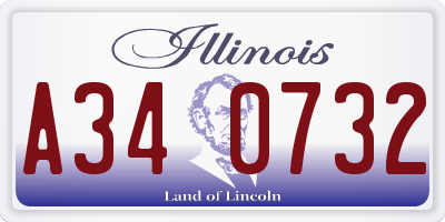IL license plate A340732
