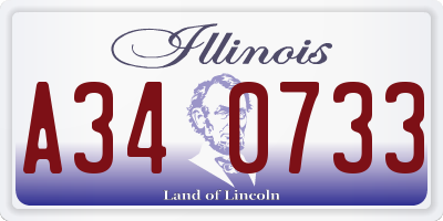 IL license plate A340733