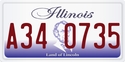 IL license plate A340735