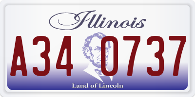 IL license plate A340737