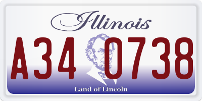 IL license plate A340738