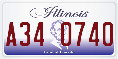 IL license plate A340740