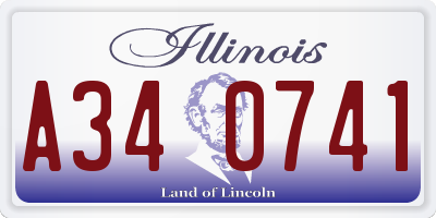 IL license plate A340741