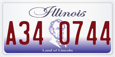 IL license plate A340744
