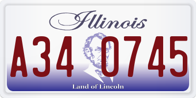 IL license plate A340745