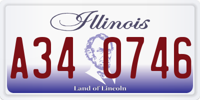 IL license plate A340746