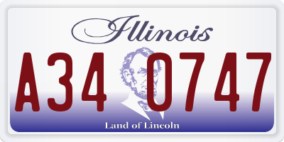 IL license plate A340747