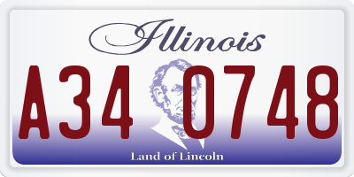 IL license plate A340748