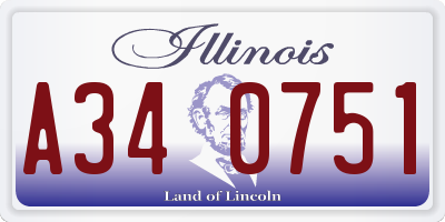 IL license plate A340751