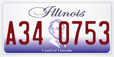 IL license plate A340753