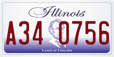 IL license plate A340756