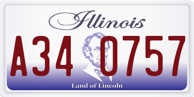 IL license plate A340757