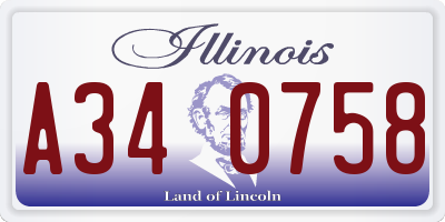 IL license plate A340758