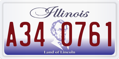 IL license plate A340761