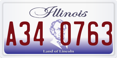 IL license plate A340763