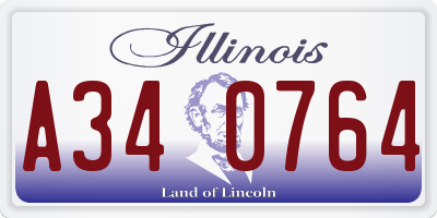 IL license plate A340764