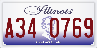 IL license plate A340769
