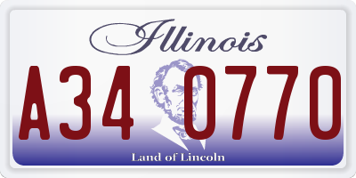IL license plate A340770