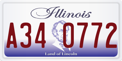 IL license plate A340772
