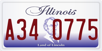 IL license plate A340775