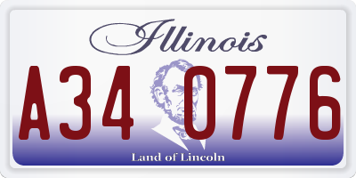 IL license plate A340776