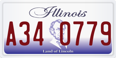 IL license plate A340779